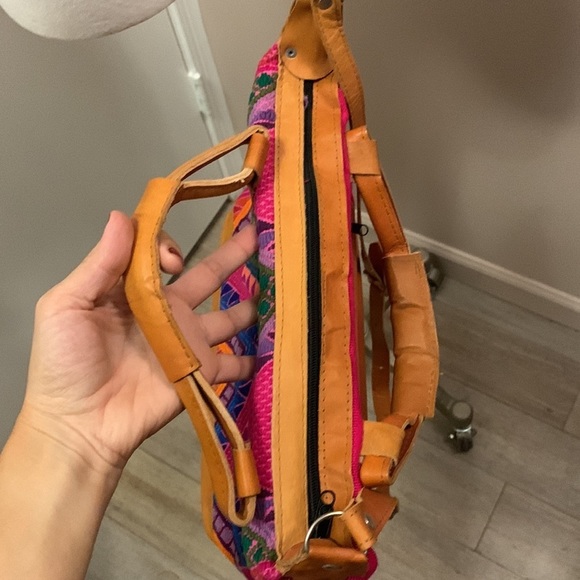 BOHO Multicolor Slingbag Leather Handmade - Picture 9 of 16